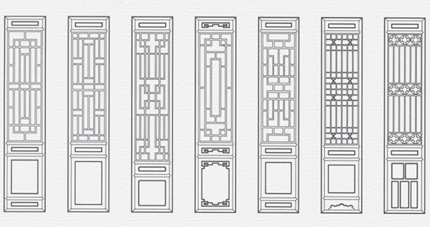 巨鹿常用中式仿古花窗图案隔断设计图